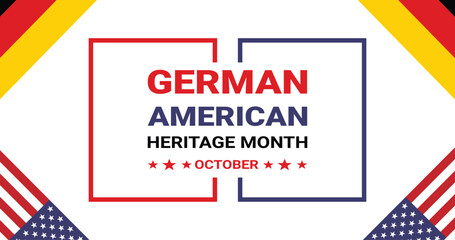 German American Heritage Month is celebrated in October to recognize and honor the contributions of German Americans to the United States. Suitable for promotional materials and social media 