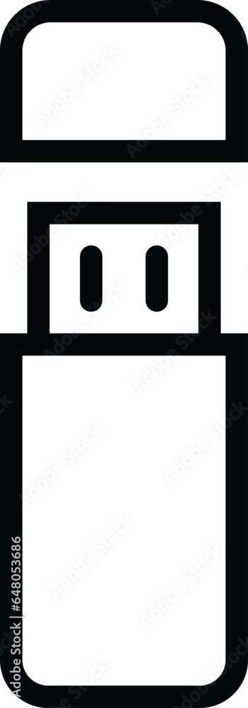 Poster usb flash icon vector in line style isolated on white background . flash drive icon