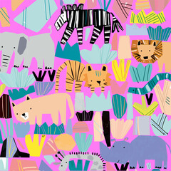 seamless pattern with kids