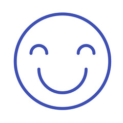 blue color smile emoticon icon