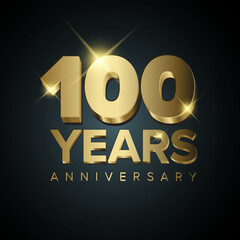 One hundred 100 years anniversary card template