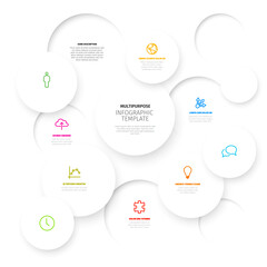 Vector light minimalist Infographic template with circle mosaic