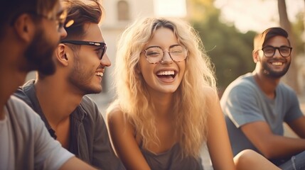 Obraz premium Group of Generation Z individuals