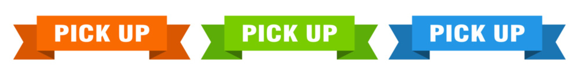 pick up ribbon. pick up isolated paper sign. banner