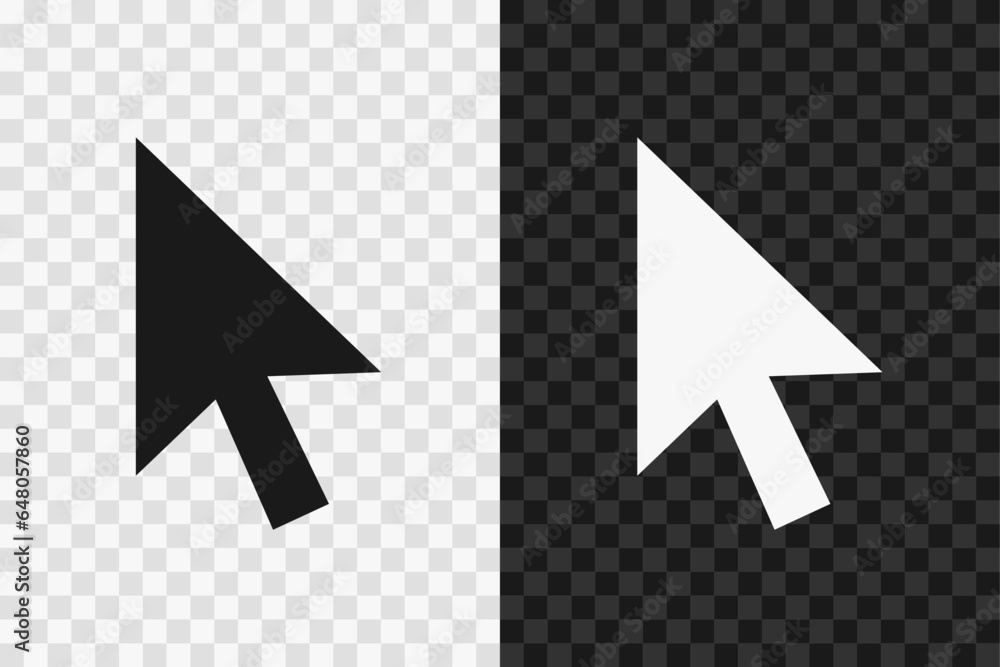 Poster computer mouse cursor silhouette icon, vector glyph sign. mouse cursor symbol isolated on dark and l