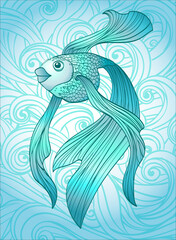 vector illustration of a cartoon fish