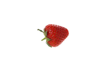 PNG, Strawberry with leaves, isolated on white background