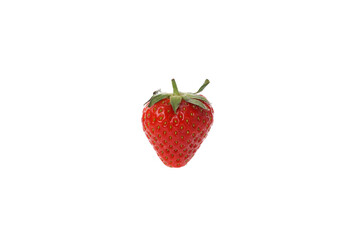 PNG, Strawberry with leaves, isolated on white background