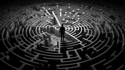 Man in a labyrinth