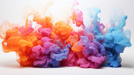 Rainbow Smoke. 3D Render. Colored Background