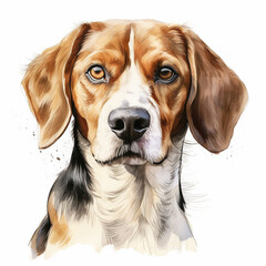 a handsome beagle in drawing style