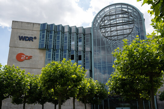 D&uuml;sseldorf, Germany - June 28, 2022: Studios of the public broadcaster Westdeutscher Rundfunk (West German Broadcasting), WDR, which also house the television broadcaster ZDF.