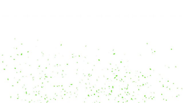Confetti Green Celebration Falling On White and Green Backgroud