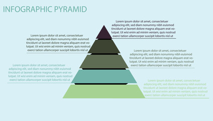 infographic pyramid with five steps
