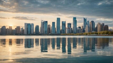 City Skyline Reflections: The Urban Photographer's Dream, Generative AI