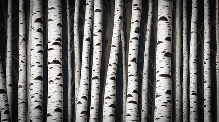 Birch grove, abstract natural background, illustration.