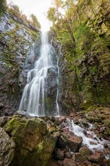 Fototapeta premium Burgbach Waterfall in Bad Rippoldsau-Schapbach, Baden-Württemberg