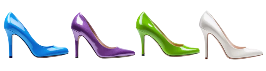 Muurstickers High heels in different colors, isolated © Teppi