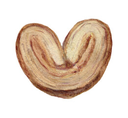 Hand drawn watercolor illustration. Watercolor cookie