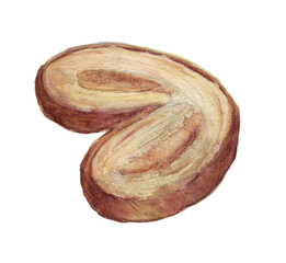 Hand drawn watercolor illustration. Watercolor cookie