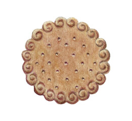 Hand drawn watercolor illustration. Watercolor cookieWatercolor cookie4