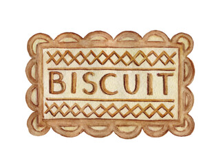 Hand drawn watercolor illustration. Watercolor cookie