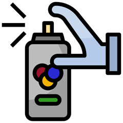 CAN SPRAY filled outline icon,linear,outline,graphic,illustration
