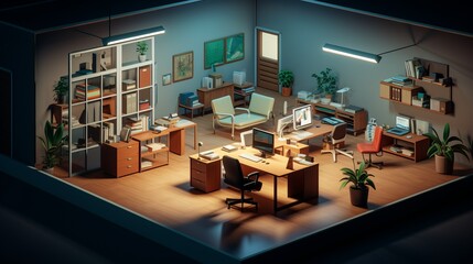 Design concept of office room interior