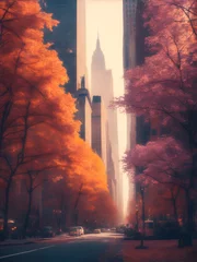 Foto auf Acrylglas Central Park Street view in New York city in Autumn