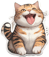 Funny Cat Happy Sticker