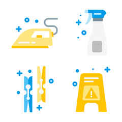 Laundry Service Color Icon Collection