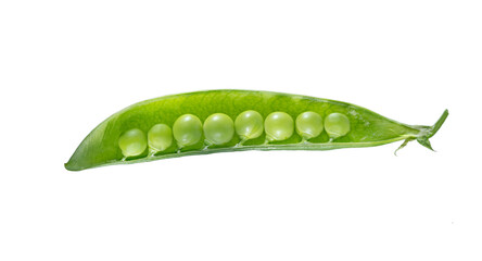  Green peas on a white