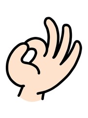 Obraz premium OKの手のイラスト