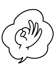 ふきだしの中のOKの手