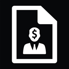 banker profile file vector icon