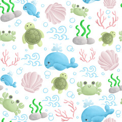 Ocean's seamless pattern