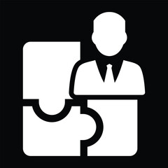 Profile icon, puzzle game vector icon, puzzle pieces vector icon