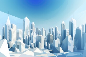 Metropolis city low polygon design. Generative AI