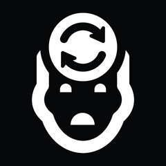 Synchronize user profile sign. Account with reload, refresh icon. Illustration vector