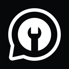 Written conversation for the wrench, interface vector icon