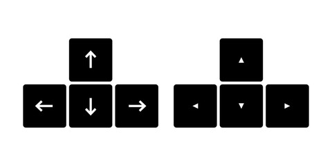 Keyboards arrow buttons icon set