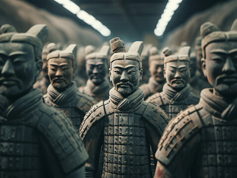 Pottery soldier figures