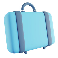 3D Illustration of Blue Suitcase