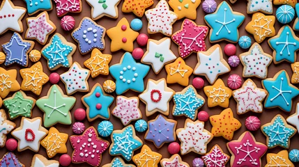 Fotobehang gingerbread cookies background © RDO
