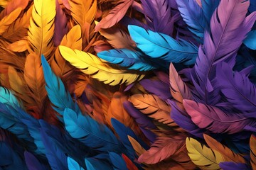Beautiful abstract of colorful feathers, texture background, abstract feather background, feather pattern