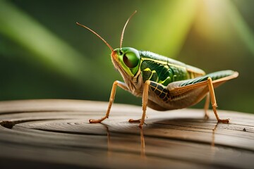 Fototapeta premium grasshopper on a surface