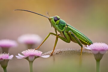 Fototapeta premium grasshopper on a leaf