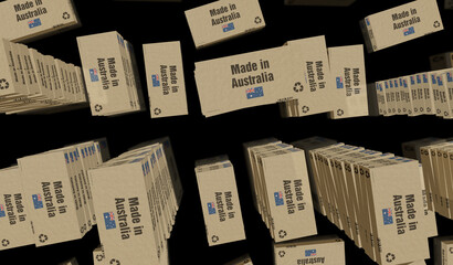 Made in Australia box pack 3d illustration