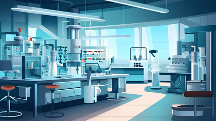 Fototapeta na wymiar Illustration of the Interior of a laboratory workplace. Generative AI