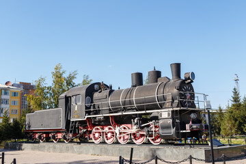 Fototapeta na wymiar Astana, Kazakhstan - September 4, 2016: Steam locomotive ESH 4161